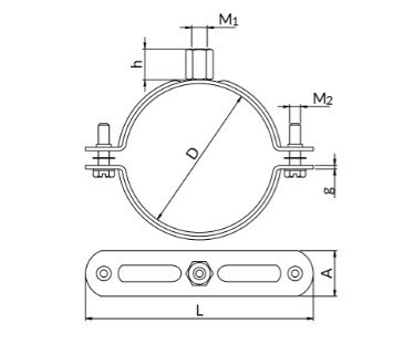 Obejma duo 11/2 (45-49mm) bk Niczuk 80120104500